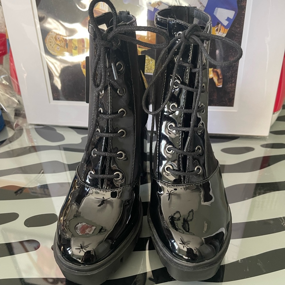 Patent Mesh Booties - Picture 2 of 6